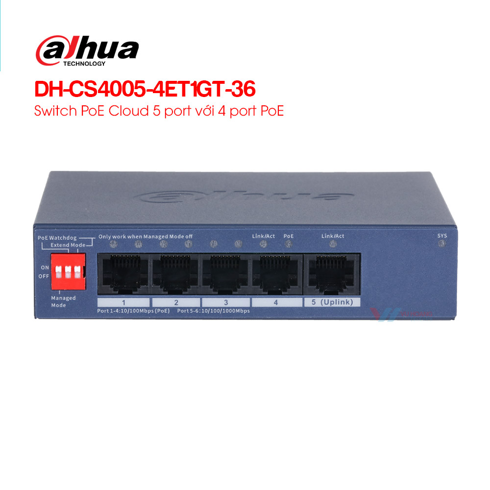 4-Port FE PoE Managed Switch DAHUA DH-CS4005-4ET1GT-36
